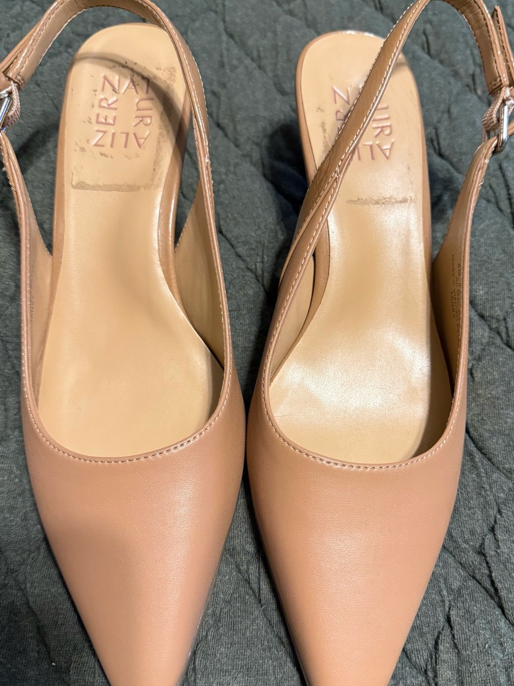 Naturalizer Nude-Tan Pointed Slingback Pumps